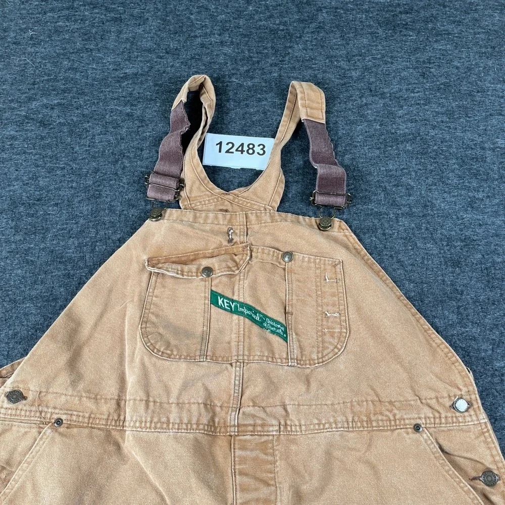 Key Imperial Aristocrat Of Overalls Bibs Mens 52x30 Brown Utility Carpenter